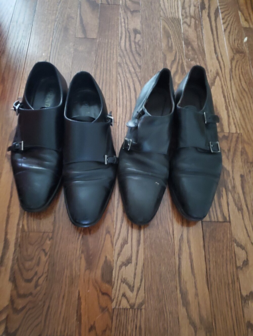 Men's Black Double Monk Strap Dress Shoes